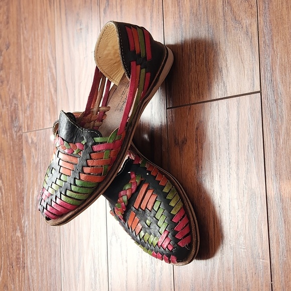 Huarache Multicolor Leather Flats - Picture 2 of 5
